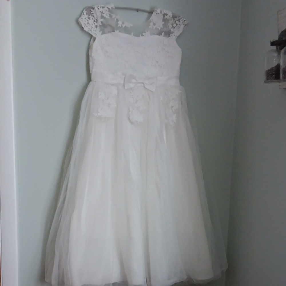 First Communion White Lace Kids Dress